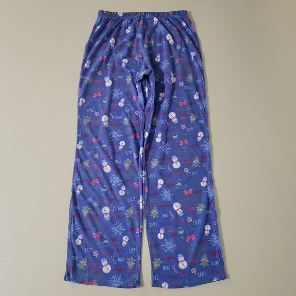 Bobbie Brooks Sleepwear Women's Blue Flannel Snowman Pajama Set - Picture 9 of 16